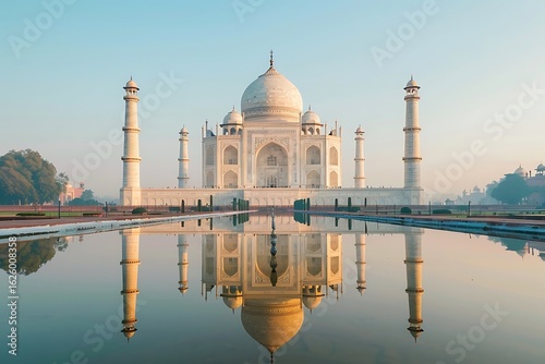 Stunning Taj Mahal reflected in serene water, capturing beauty and architectural wonder