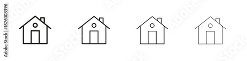 Home icon outline vector pack. Best for web, mobile, ui