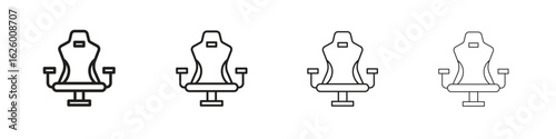 Gaming chair icon outline vector pack. Best for web, mobile, ui