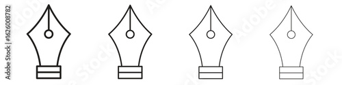 Fountain pen icon outline vector pack. Best for web, mobile, ui