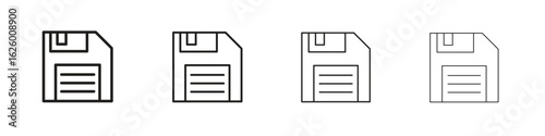 Floppy disk icon outline vector pack. Best for web, mobile, ui