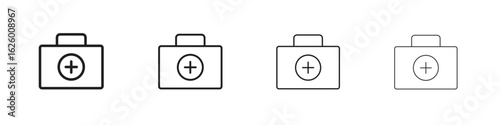 First aid box icon outline vector pack. Best for web, mobile, ui