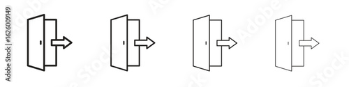 Exit icon outline vector pack. Best for web, mobile, ui