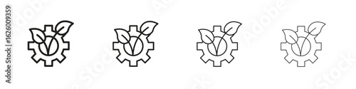 Eco industry icon outline vector pack. Best for web, mobile, ui