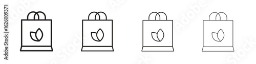 Eco bag icon outline vector pack. Best for web, mobile, ui
