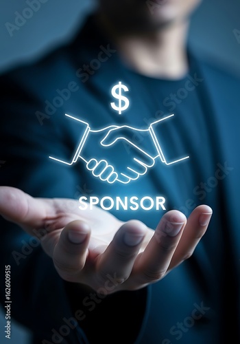 Handshake dollar sponsorship agreement dollar sign