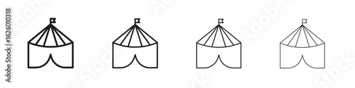 Circus tent icon outline vector pack. Best for web, mobile, ui
