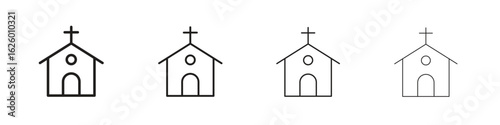 Church icon outline vector pack. Best for web, mobile, ui