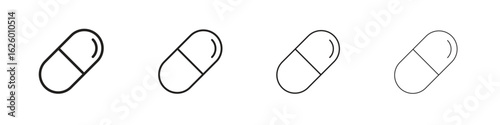Capsule icon outline vector pack. Best for web, mobile, ui