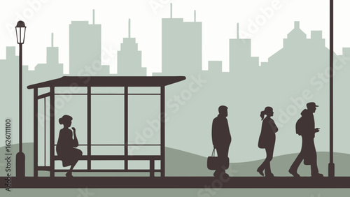  People at Bus Stop