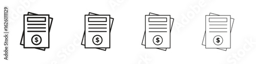 Bills icon outline vector pack. Best for web, mobile, ui