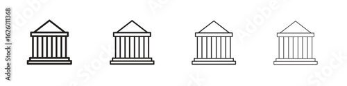 Bank icon outline vector pack. Best for web, mobile, ui