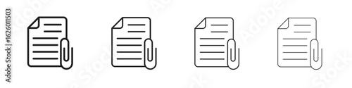 Attach document icon outline vector pack. Best for web, mobile, ui