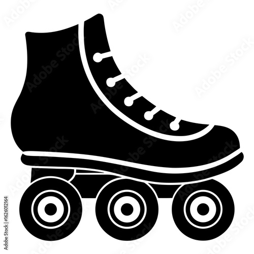 Black roller skate silhouette quad skate vintage skate