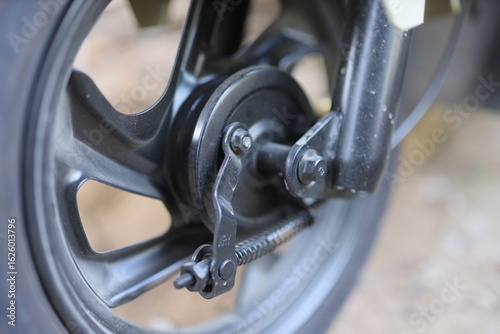 rear view of the electric motorbike wheel