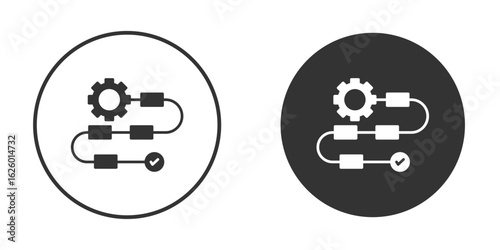 Workflow process icon flat. Illustration isolated vector sign symbol