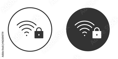 Wifi security icon sign symbol and flat style for app, web and digital design.