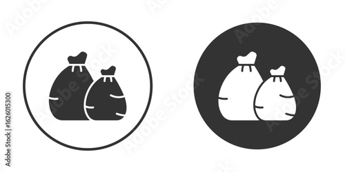 Trash bag icon flat. Illustration isolated vector sign symbol