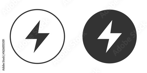 Thunder bolt icon flat. Illustration isolated vector sign symbol
