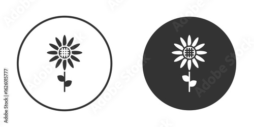 Sunflower icon sign symbol and flat style for app, web and digital design.