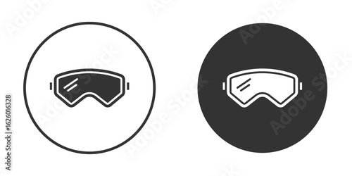 Ski goggles icon flat. Illustration isolated vector sign symbol
