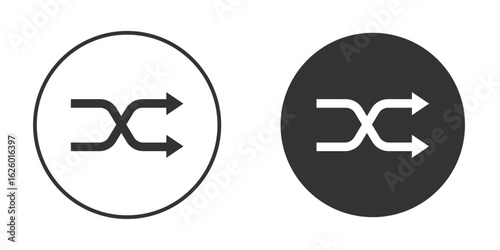 Shuffle arrow icon flat. Illustration isolated vector sign symbol