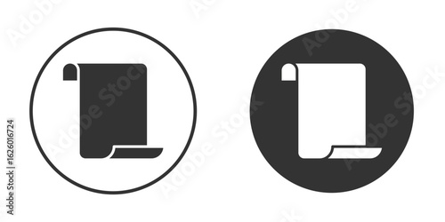 Scroll paper icon flat. Illustration isolated vector sign symbol