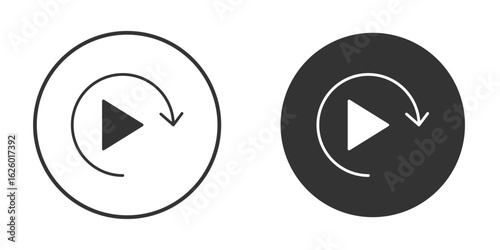 Replay icon flat. Illustration isolated vector sign symbol