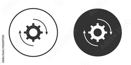 Recovery gear icon flat. Illustration isolated vector sign symbol