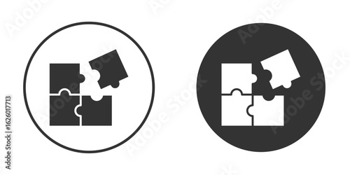 Puzzle icon flat. Illustration isolated vector sign symbol