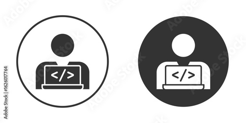 Programmer icon flat. Illustration isolated vector sign symbol