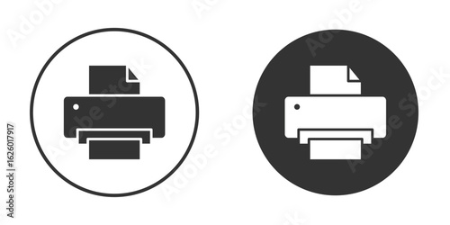Print icon flat. Illustration isolated vector sign symbol