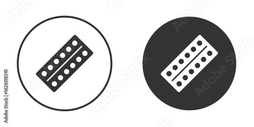 Pill blister pack icon flat. Illustration isolated vector sign symbol
