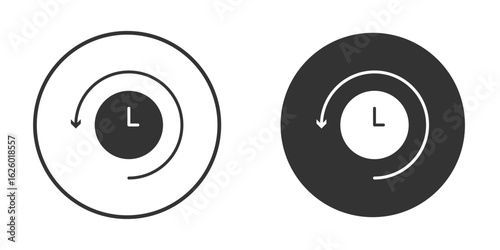 Past time icon flat. Illustration isolated vector sign symbol