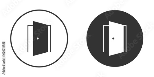 Open door icon flat. Illustration isolated vector sign symbol