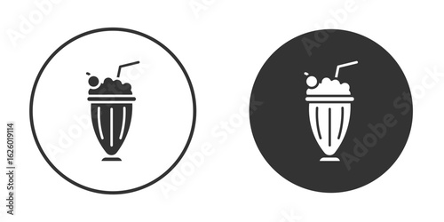 Milk shake icon flat. Illustration isolated vector sign symbol