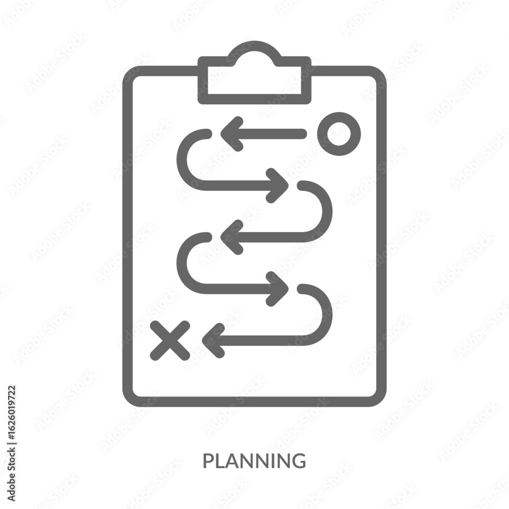 Fototapeta premium Planning Icon Line Style. Design Vector Illustration