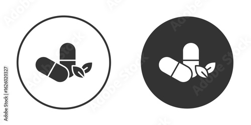 Herbal capsule icon flat. Illustration isolated vector sign symbol