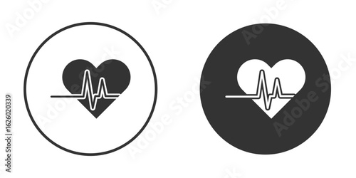 Heartbeat icon flat. Illustration isolated vector sign symbol