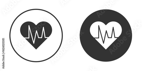 Heart rate icon flat. Illustration isolated vector sign symbol