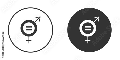 Gender equality icon flat. Illustration isolated vector sign symbol
