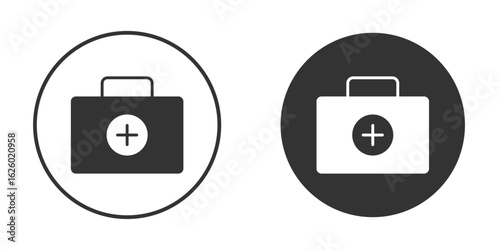 First aid box icon flat. Illustration isolated vector sign symbol