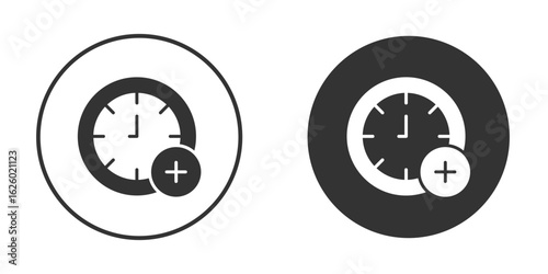 Extra hours icon flat. Illustration isolated vector sign symbol