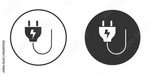 Electric plug icon flat. Illustration isolated vector sign symbol