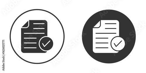 Document accepted icon flat. Illustration isolated vector sign symbol