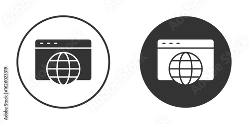 Browser icon flat. Illustration isolated vector sign symbol
