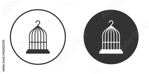 Bird cage icon flat. Illustration isolated vector sign symbol