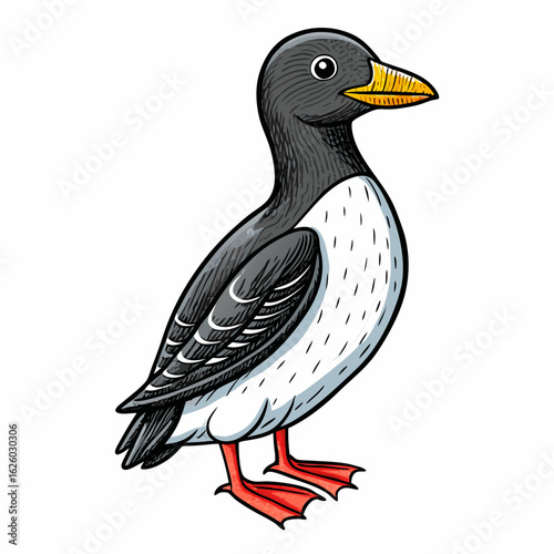 vector illustration of a cartoon duck
