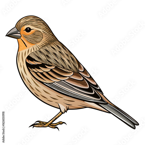 sparrow on white background