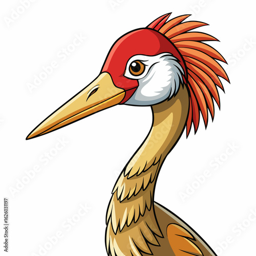 close up of a white crane